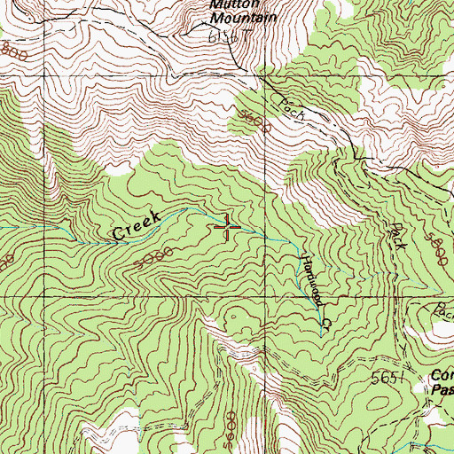 Topographic Map of Hardwood Creek, WA
