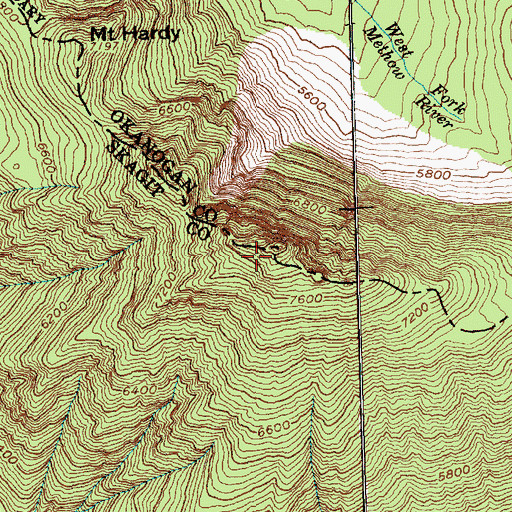 Topographic Map of Mount Hardy, WA