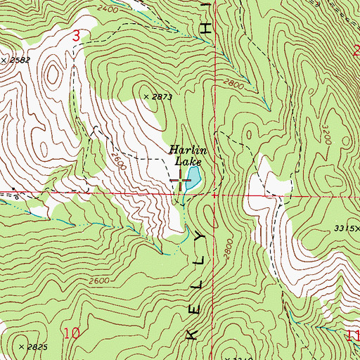 Topographic Map of Harlin Lake, WA