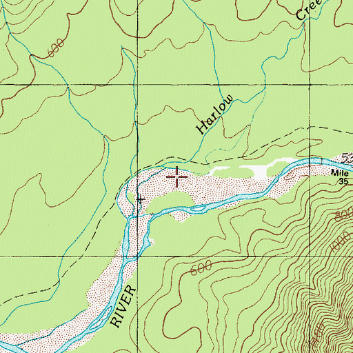 Topographic Map of Harlow Creek, WA