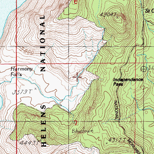 Topographic Map of Harmony Falls, WA