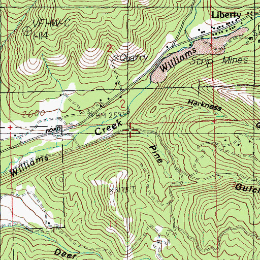 Topographic Map of Harness Gulch, WA
