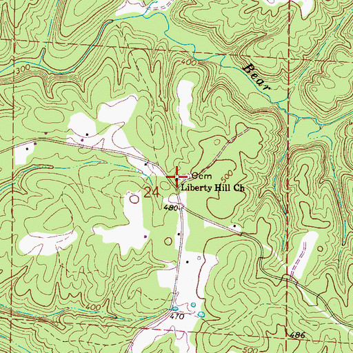 Topographic Map of Liberty Hill Primitive Baptist Church, AL