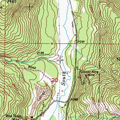 Topographic Map of Harrier Creek, WA