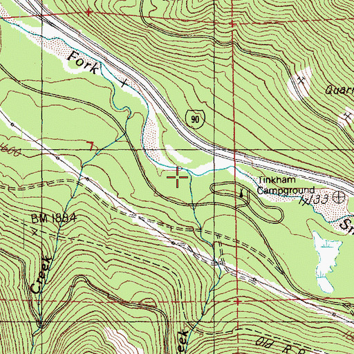 Topographic Map of Harris Creek, WA