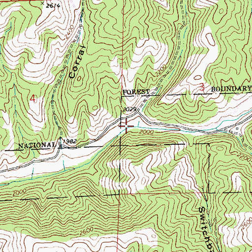 Topographic Map of Harris Creek, WA
