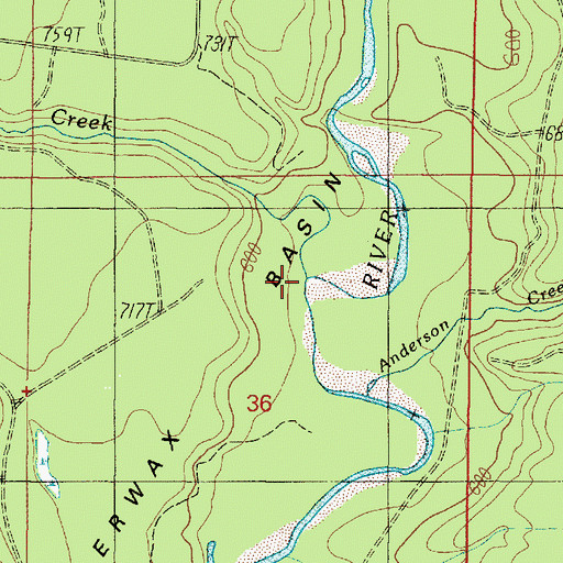 Topographic Map of Harris Creek, WA