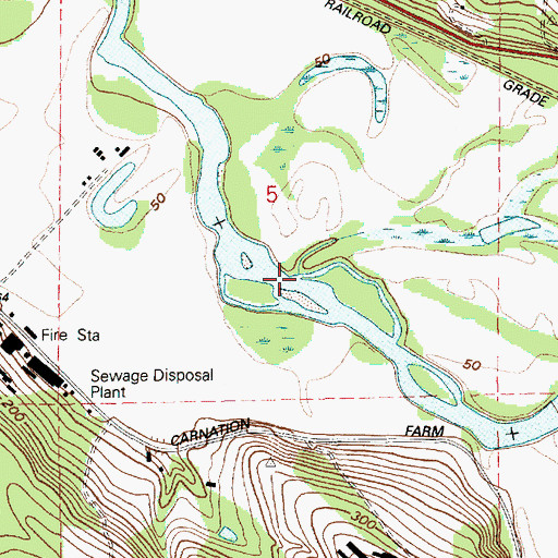 Topographic Map of Harris Creek, WA