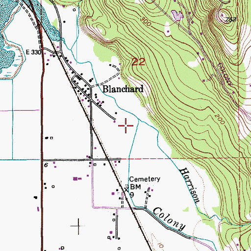 Topographic Map of Harrison Creek, WA