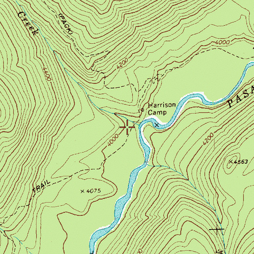 Topographic Map of Harrison Creek, WA