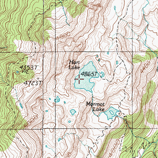 Topographic Map of Hart Lake, WA