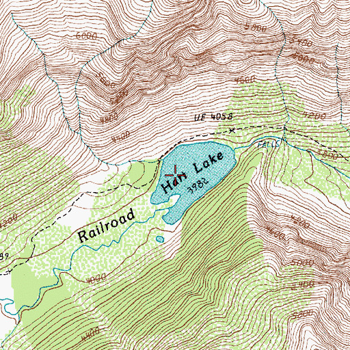 Topographic Map of Hart Lake, WA