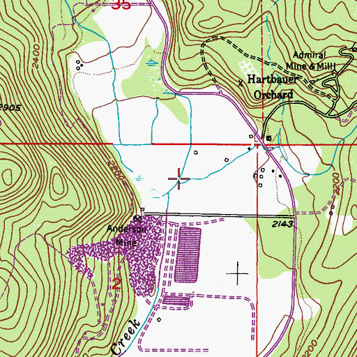 Topographic Map of Hartbauer Creek, WA
