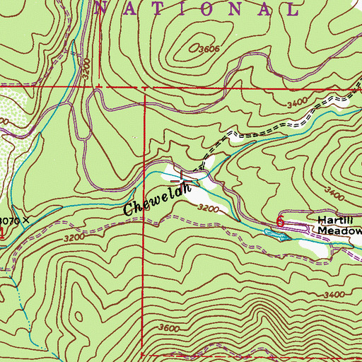 Topographic Map of Hartill Creek, WA