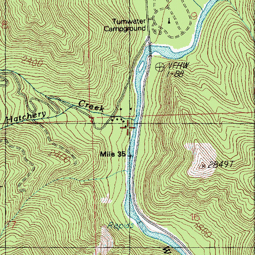 Topographic Map of Hatchery Creek, WA