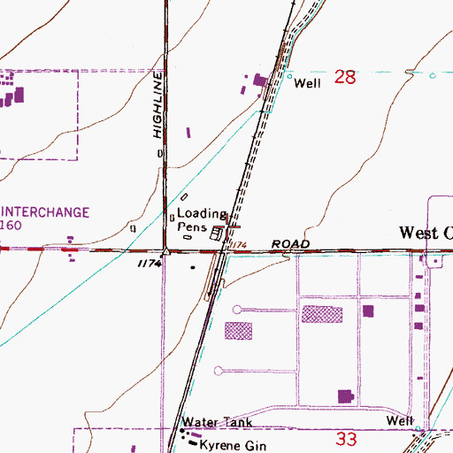 Topographic Map of West Chandler Railroad Station, AZ