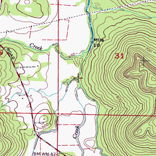 Topographic Map of Lick Creek, AL