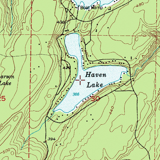 Topographic Map of Haven Lake, WA