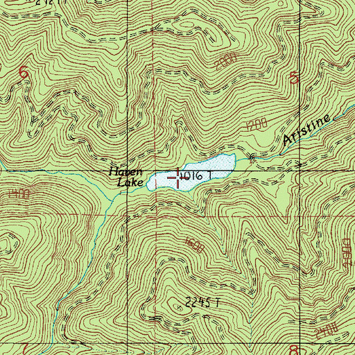Topographic Map of Haven Lake, WA