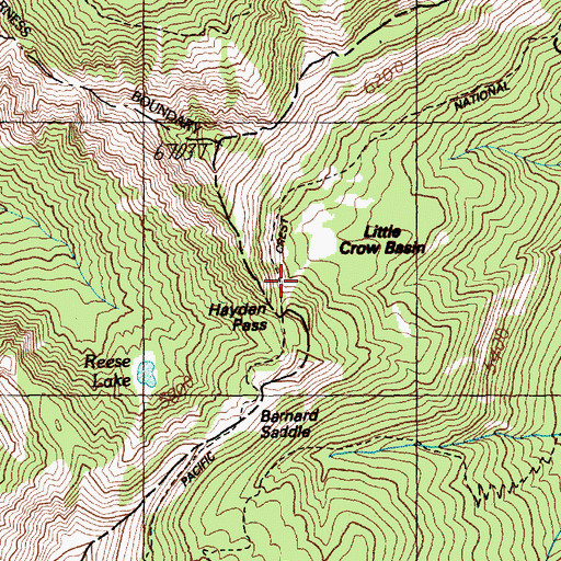 Topographic Map of Hayden Pass, WA