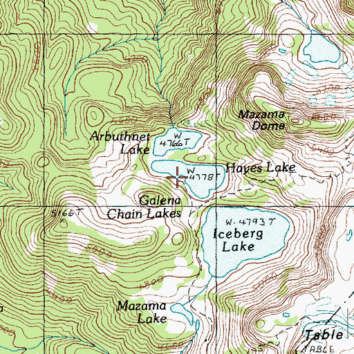 Topographic Map of Hayes Lake, WA