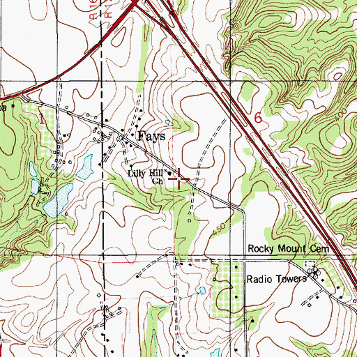 Topographic Map of Lilly Hill Church, AL