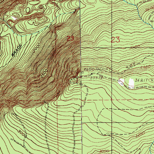 Topographic Map of Haystack Lookout, WA