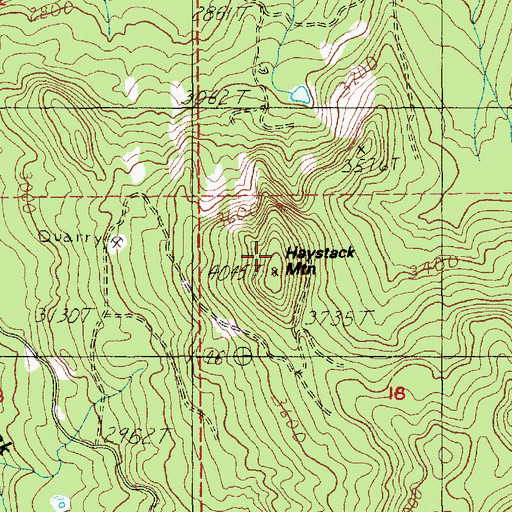 Topographic Map of Haystack Mountain, WA