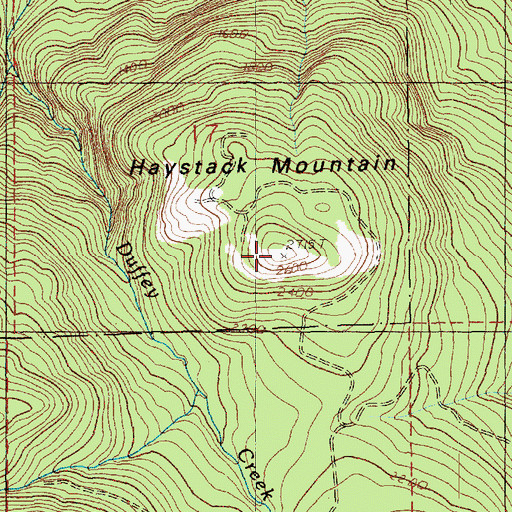 Topographic Map of Haystack Mountain, WA
