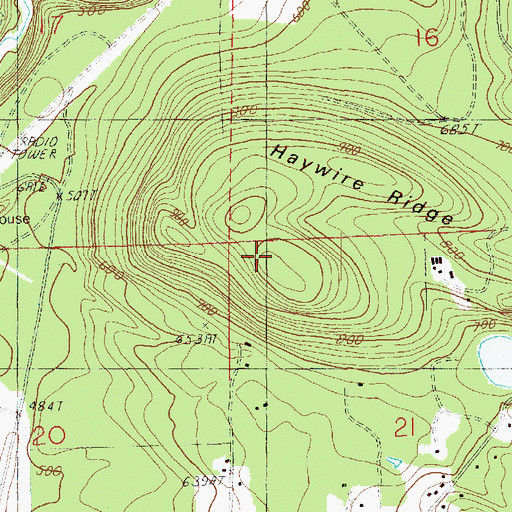 Topographic Map of Haywire Ridge, WA