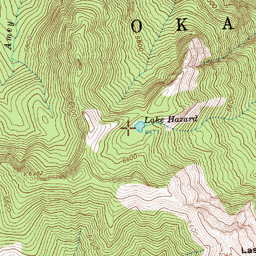 Topographic Map of Lake Hazard, WA