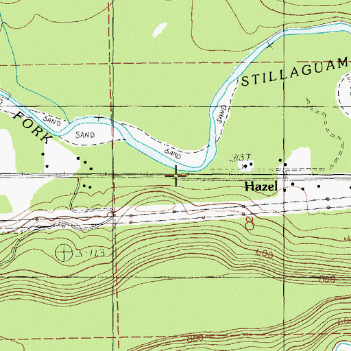 Topographic Map of Hazel, WA