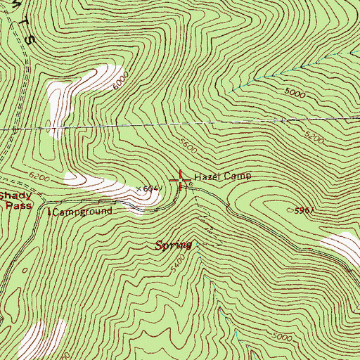 Topographic Map of Hazel Camp, WA