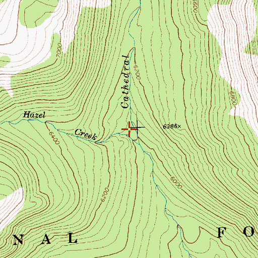 Topographic Map of Hazel Creek, WA