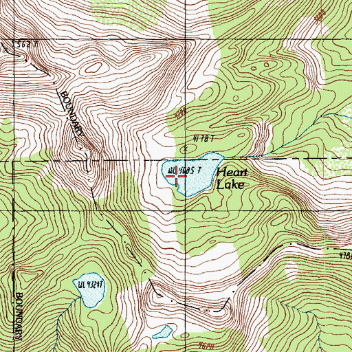 Topographic Map of Heart Lake, WA