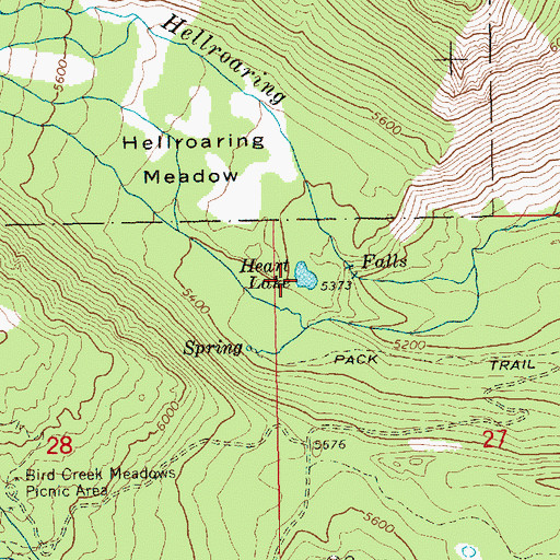 Topographic Map of Heart Lake, WA