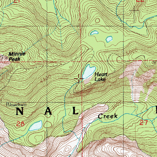 Topographic Map of Heart Lake, WA