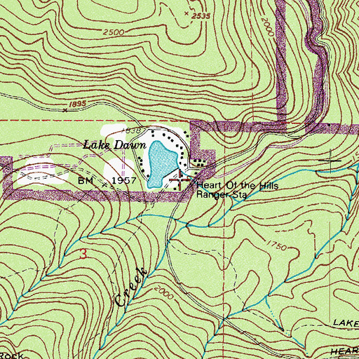 Topographic Map of Heart of the Hills Ranger Station, WA