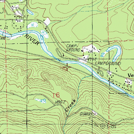 Topographic Map of Heather Creek, WA