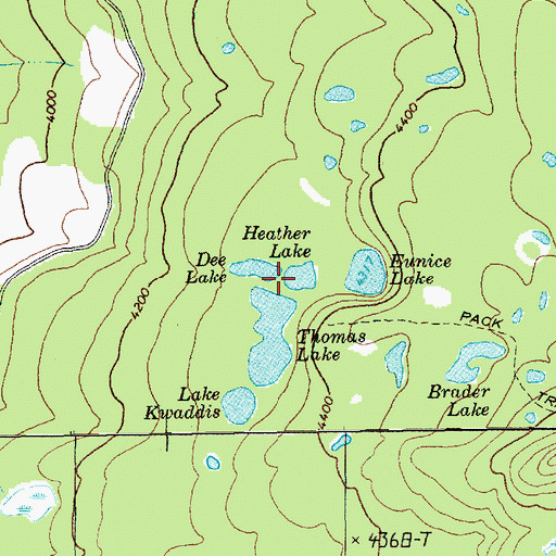 Topographic Map of Heather Lake, WA