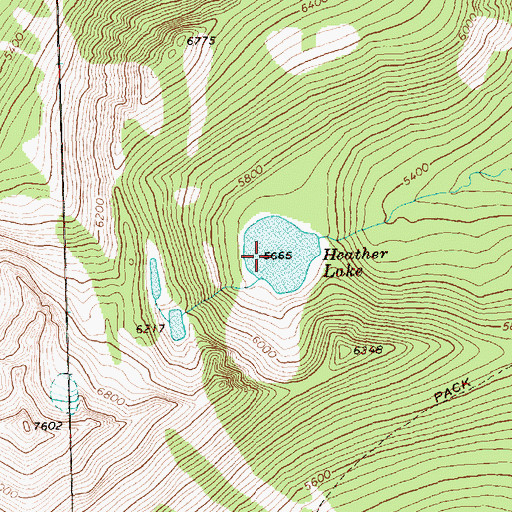 Topographic Map of Heather Lake, WA