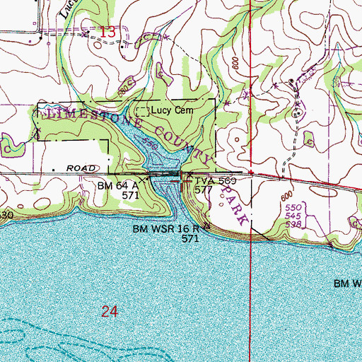 Topographic Map of Limestone County Park, AL