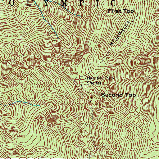 Topographic Map of Heather Park Shelter, WA