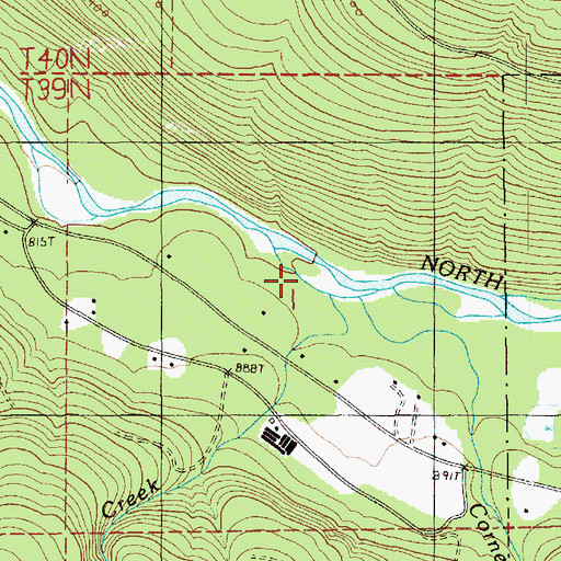 Topographic Map of Hedrick Creek, WA
