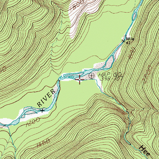 Topographic Map of Hee Haw Creek, WA