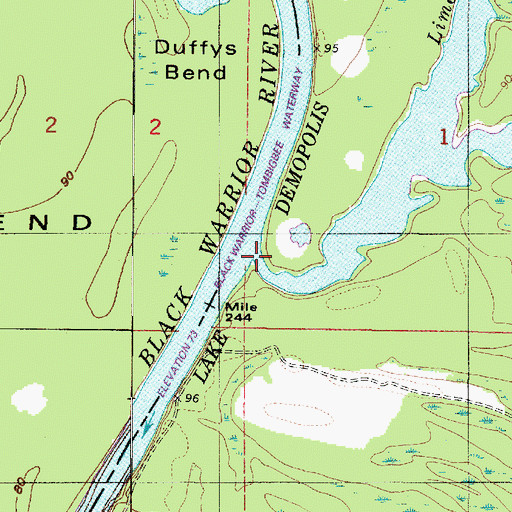 Topographic Map of Limestone Creek, AL