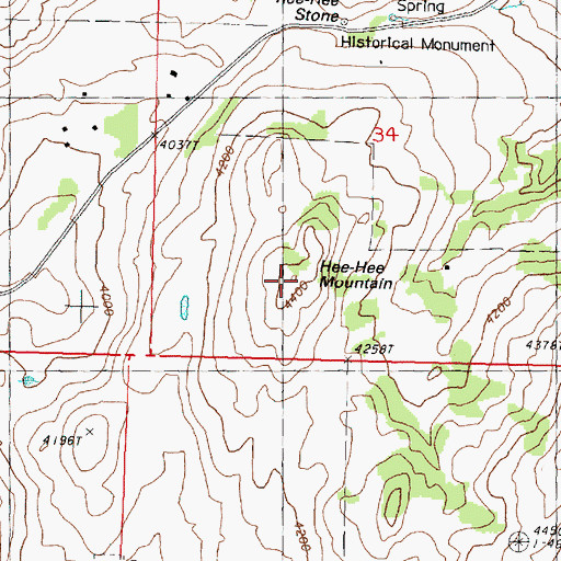 Topographic Map of Hee Hee Mountain, WA