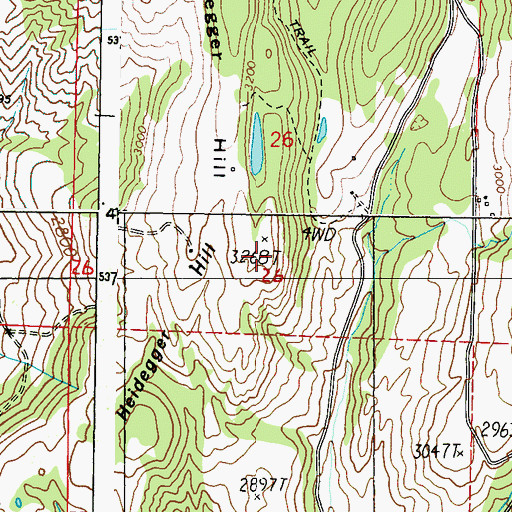 Topographic Map of Heidegger Hill, WA