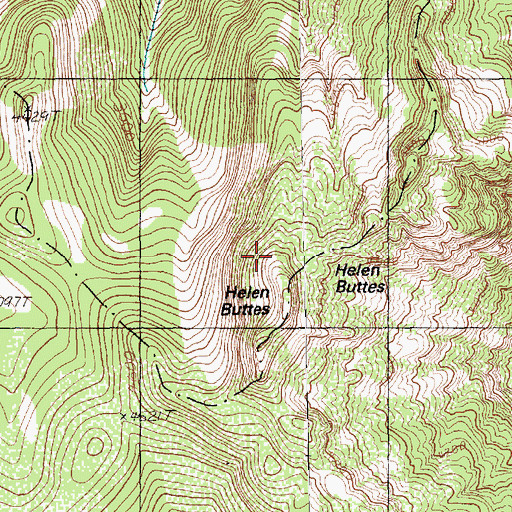 Topographic Map of Helen Buttes, WA