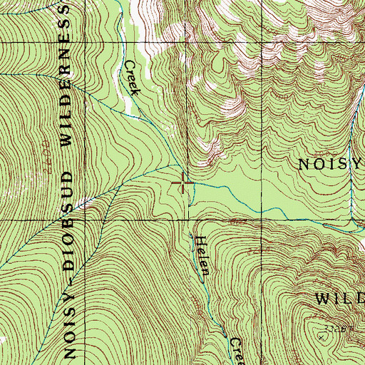 Topographic Map of Helen Creek, WA